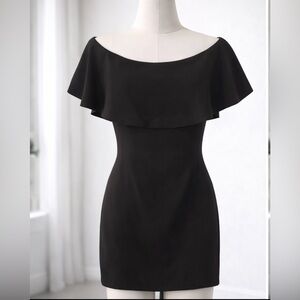 Reiss Black Cape-Style Cocktail Dress | UK 6 / US 2